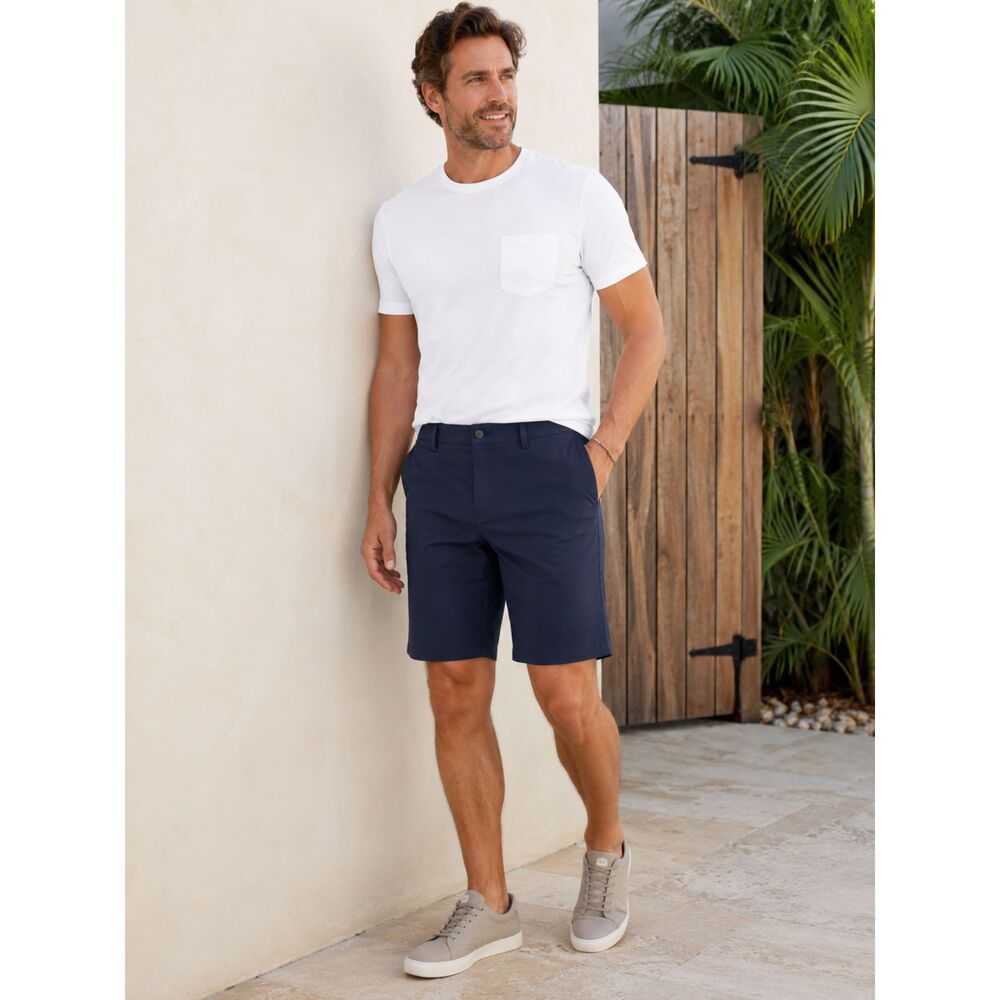 NWT Panama Jack Mens 36 Navy Blue Hybrid Stretch Shorts 9" Inseam